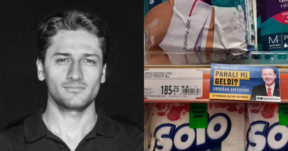 “Bu ürün size pahalı mı geldi? Erdoğan sayesinde” görsellerini tasarlayan Mahir Akkoyun gözaltına alındı.