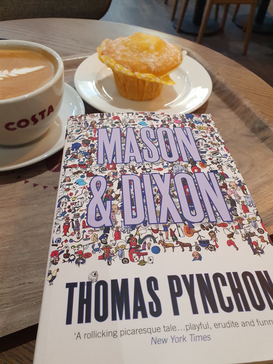 GusLegend's tweet photo. Finally on the right mood for this one #BeattheBacklog #ThomasPynchon #CafeReading https://t.co/b5cPcySftJ