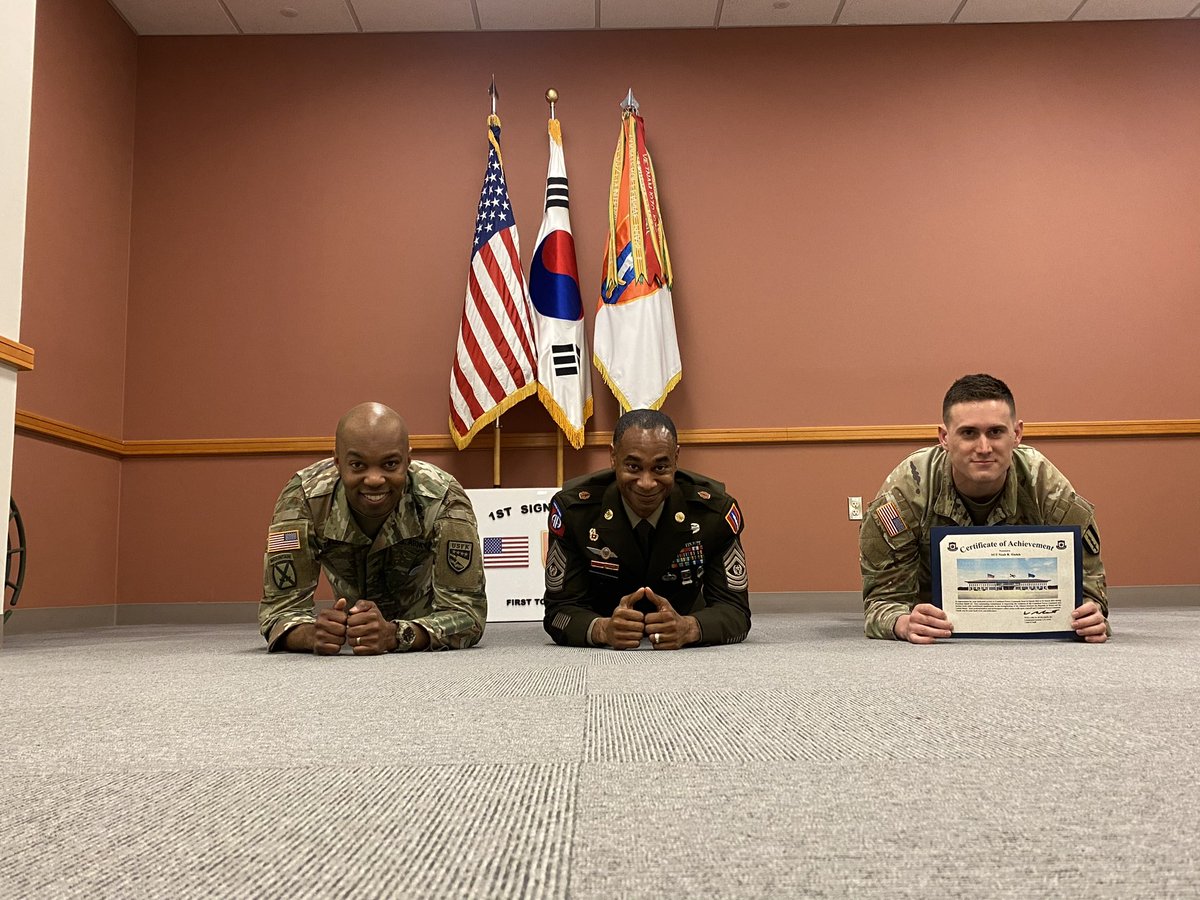 realNickCurry's tweet photo. Usually, behind the camera but today I am pictured with two of the best in the Public Affairs arena. Doesn't matter the uniform I am always down to #PlankTalk! Thank you COL Taylor for visiting today and recognizing SGT Sladek for his outstanding support to the team. https://t.co/HLwvicvtLv