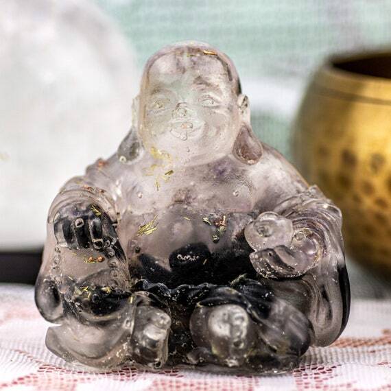 Elestial Amethyst, Black Tourmaline, Rose Quartz Orgone Resin Crystal Gautama Buddha by inspirationalgoodies #handmade #etsy ift.tt/JhEDSxu