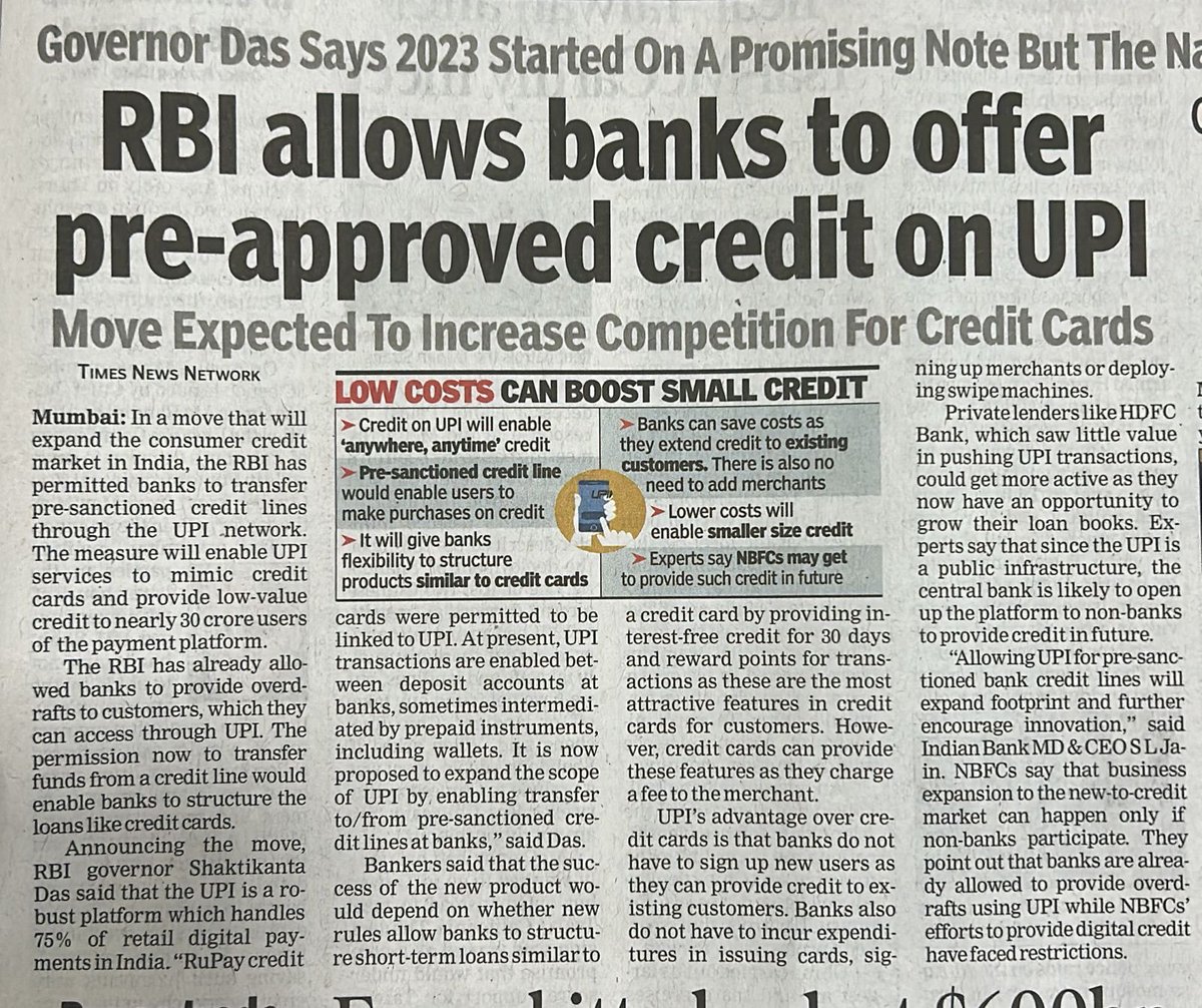 Digital Credit on UPI ⁦ ⁦@RBI⁩ ⁦@NPCI_NPCI⁩ ⁦@UPI_NPCI⁩