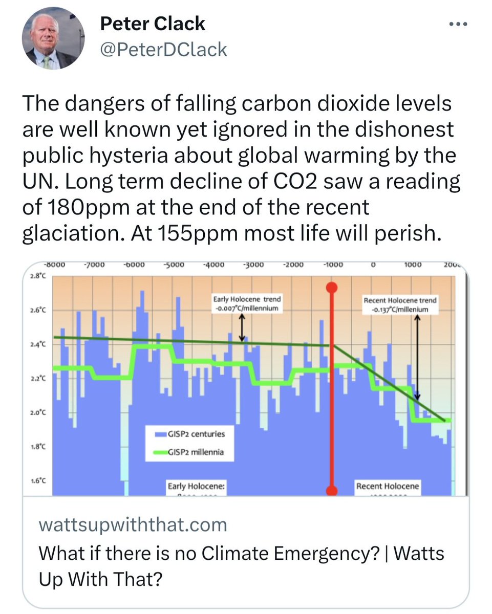 NoToDigital_ID's tweet image. In the past was much warmer than today with a much less carbon dioxide in the air !

All plants and trees need carbon dioxide to create oxygen on the planet - photosynthesis - it's a basic biology !

#ClimateScam 
#ClimateEmergencyScam
#NetZeroScam
#wef2030agenda #WEFpuppets