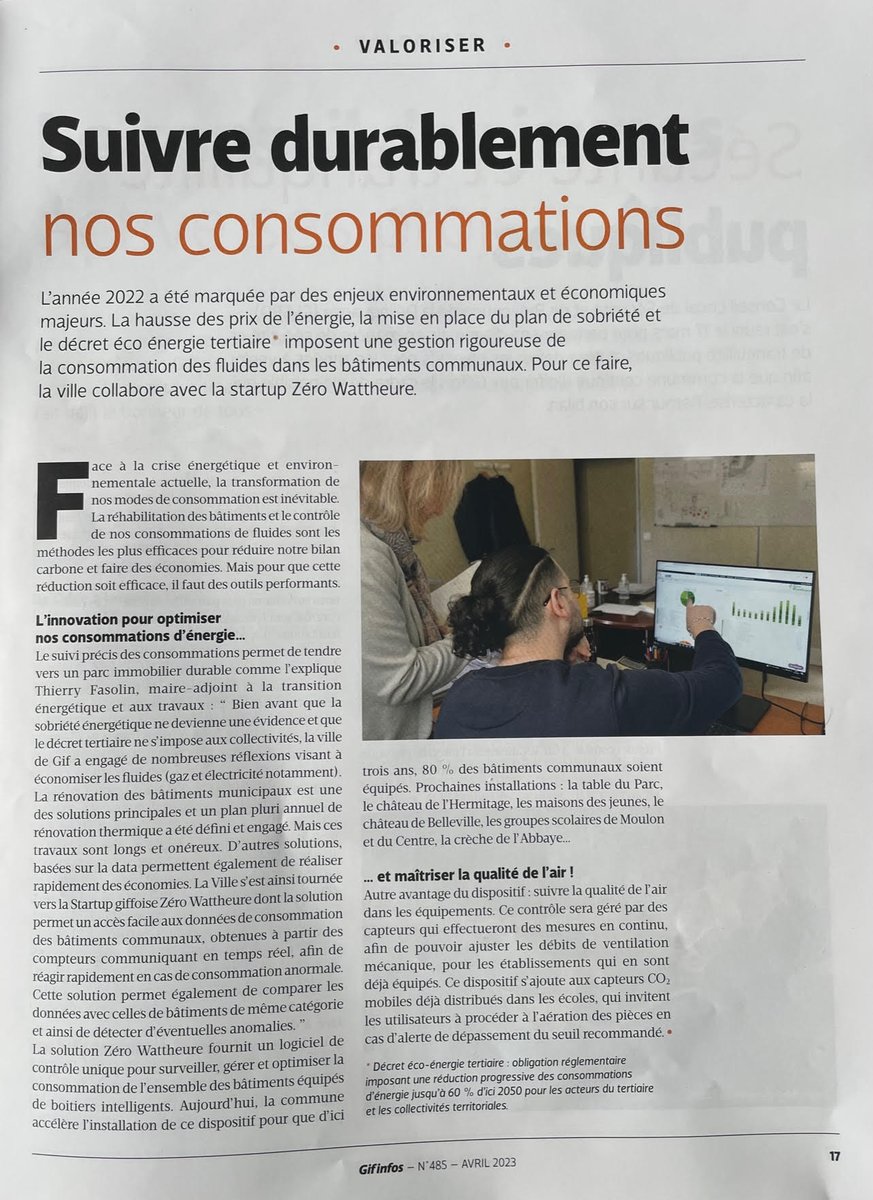 📢 Zéro Wattheure est dans la presse !

💚 Un grand Merci à la <a href="/VilledeGif/">Ville de Gif</a> avec cette mise en avant et la confiance renouvelée pour l'accompagner à réaliser ses objectifs de sobriété énergétique !

Le contenu de l'article est à retrouver 👇

#Vendredilecture
