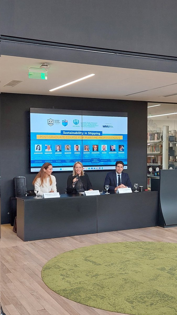 📣#happeningnow : Launch of post graduate diploma "Sustainability in shipping" by <a href="/HELMEPA/">HELMEPA</a>, <a href="/BCACOLLEGE/">BCA College</a>, <a href="/WMUHQ/">World Maritime University</a>.
 #sustainability #environment #shipping #education #sdg4