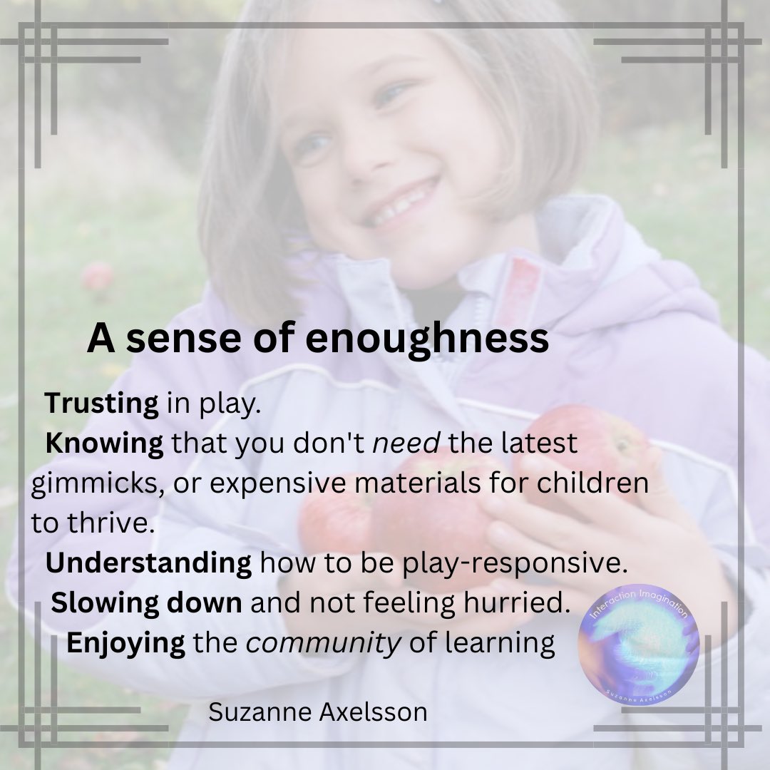 SuzanneAxelsson's tweet photo. The teaching is not based on adult notions of normative play, it is a response to the children's actual play - the full spectrum. 7
#originallearningapproach #originallearning #playresponsiveteaching #playresponsiveeducator #lekresponsivundervisning #lek #playmatters #enoughness https://t.co/tDLIzwpAqe