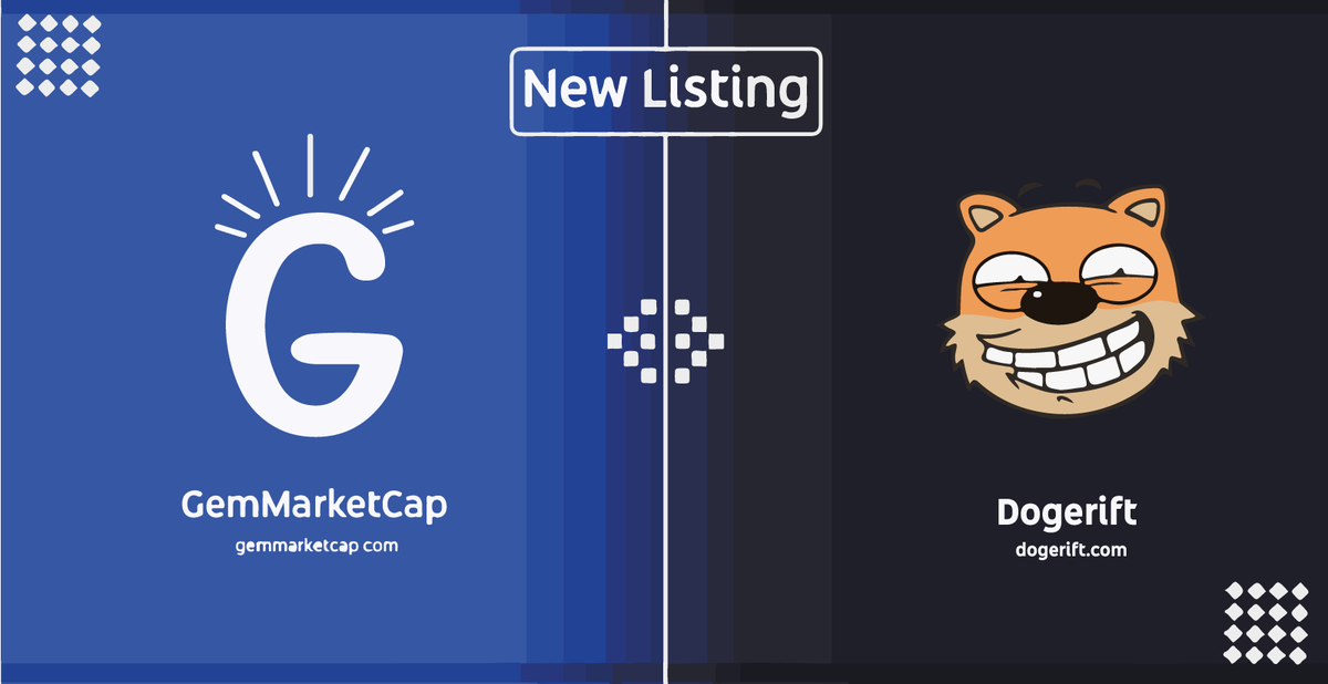 We're excited to announce that the <a href="/DogeRift/">DogeRift NFT GameFi (🐶,🐶)</a>  project has been listed on GemMarketCap! 🎉🐕 This is great news for all the investors out there who are interested in this promising project. Make sure to check it out!💎 

gemmarketcap.com

$Doger #GMC #doge #shib #floki #BTC