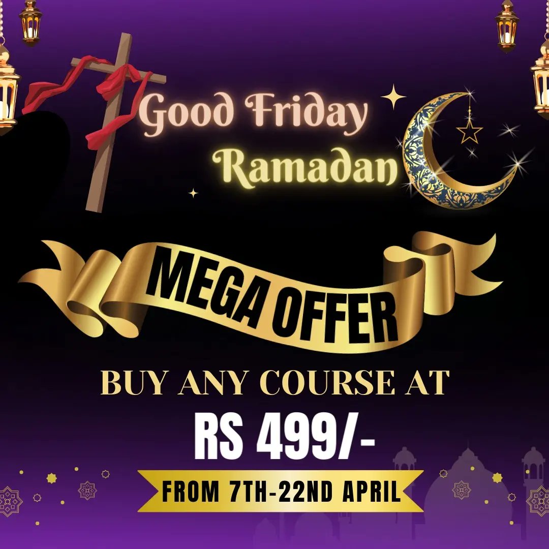 SCOOGLEOFFICIAL's tweet photo. Scoogle is trying to provide the best courses at reasonable prices to its customers on the occasion of good friday and Ramadan. We wish that our followers and family utilize this opportunity.
#Scoogleforskills #RamadanMubarak #GoodFriday2023 #masjid #chruch #haleem  #Easter https://t.co/FKm5tQW4EO