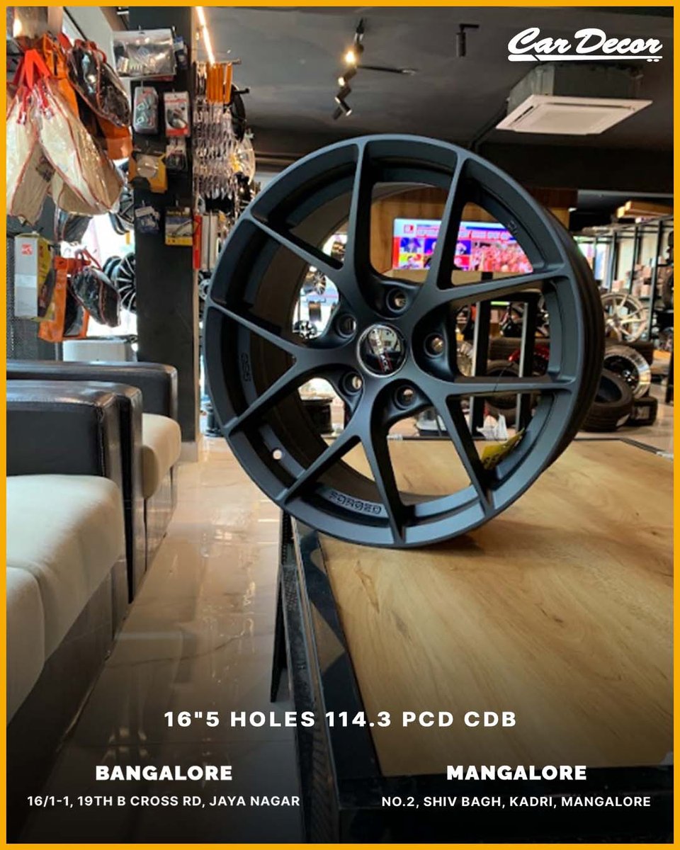 Drive through those busy and bumpy roads smoothly with these highly efficient 16'5 holes 114.3 PCD CDB alloy wheels!

Get these striking wheels from Car Decor to experience hassle-free rides!

#cardecor #cardecorbangalore #cardecormangalore #bestwheels #besttyres