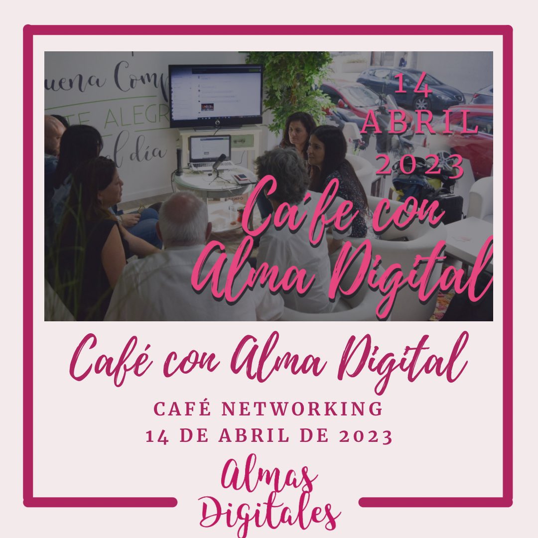 AlmasDigitales's tweet photo. Cafés Networking #ConAlmaDigital 

🗓️ 14 de abril de 2023
⏰ De 17h a 19h
📍Madrid. Pendiente de determinar (se comunicará unos días antes)
🎫 Inscripción👉🏼 https://t.co/cTj4LgGEDs

#networking #cafenetworking #cafénetworking #caféconalmadigital #emprendedores #autónomos https://t.co/rLkWUVY7AN
