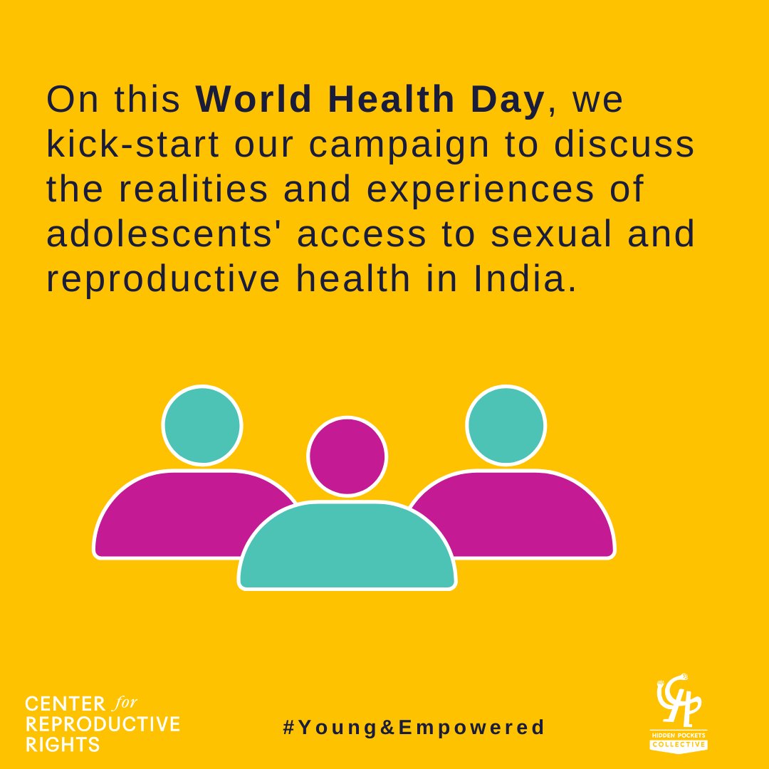 Hidden_Pockets's tweet photo. Let's talk about it! 🗣️ Adolescent sexuality in India. 
Join us as we kick-start our campaign to break the stigma and promote healthy attitudes towards sexual and reproductive health for our youth.
#YoungAndEmpowered #WorldHealthDay‌_2023 #AdolescentSexuality https://t.co/rOPjSxuFww