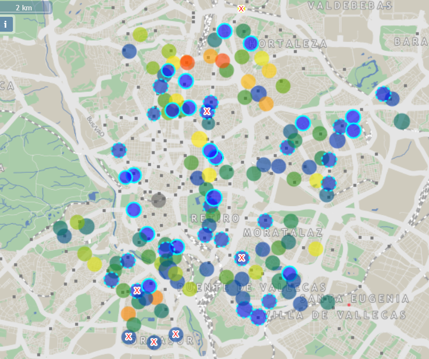 Nuevo biciMAD. Parte de Guerra día 29.
¡El Ayuntamiento ha desactivado las 214 estaciones antiguas que quedaban de un día para otro! El sistema ahora mismo queda con las siguientes 130 estaciones.