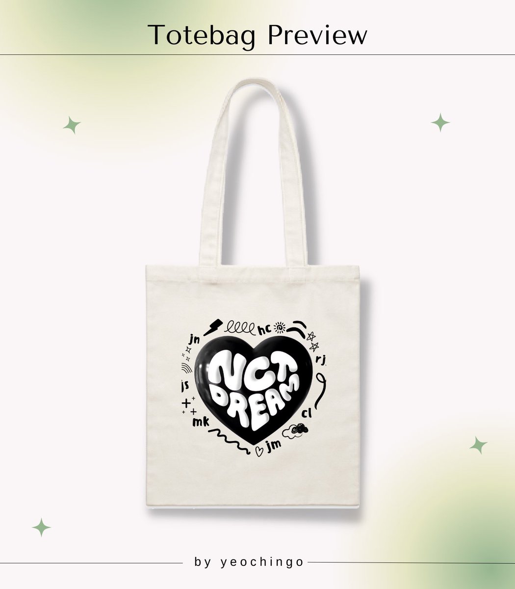 YeochinGo's tweet photo. NCT DREAM TOTEBAG 🖤
Hello everyone ٩(๑❛ᴗ❛๑)۶
It has been awhile~ since nct dream will come to malaysia soon, we’re planning to release a new totebag for you to wear it during the concert 🤭
#YCGmerch #TDS2inMY #TDS2INKL
#pasarNCT #pasarNCTmy #YCGpreview https://t.co/DZh8WMp4VA