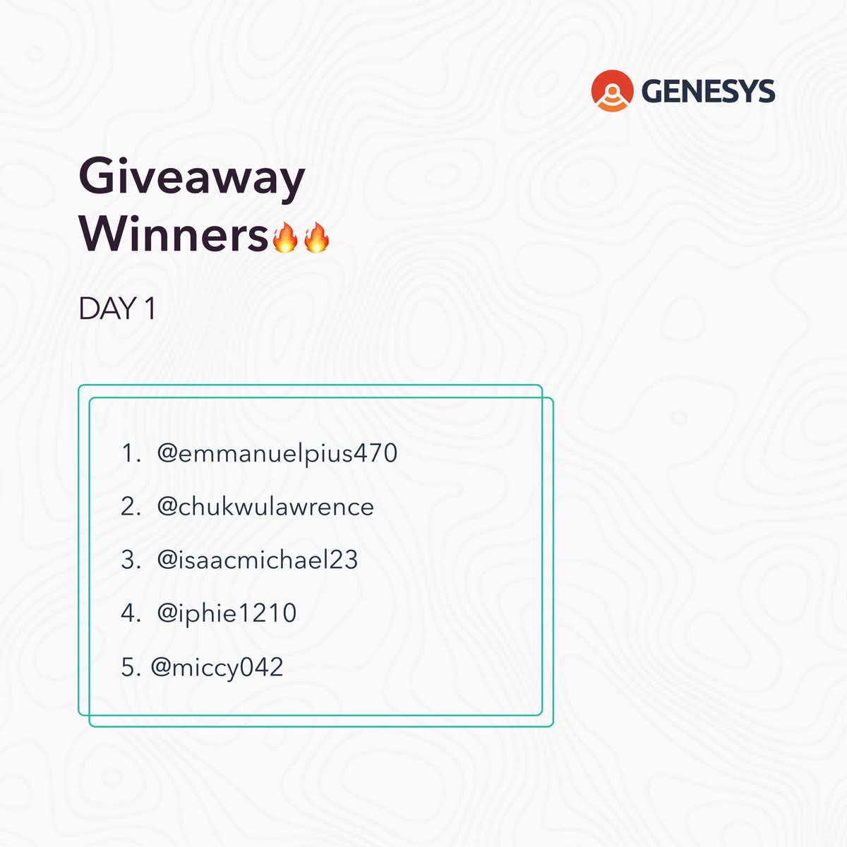 gthfoundation's tweet photo. Shoutout to @emmanuelpius470 @chukulawrence @isaacmicheal23 @iphie1210 @miccy042 🔥🔥

Please send in your details 👏🏽

Thanks to everyone that participated, but there's still more. We heard today's Giveaway is happening on @genesystechhub 🔥 https://t.co/0TKTBO7X7s