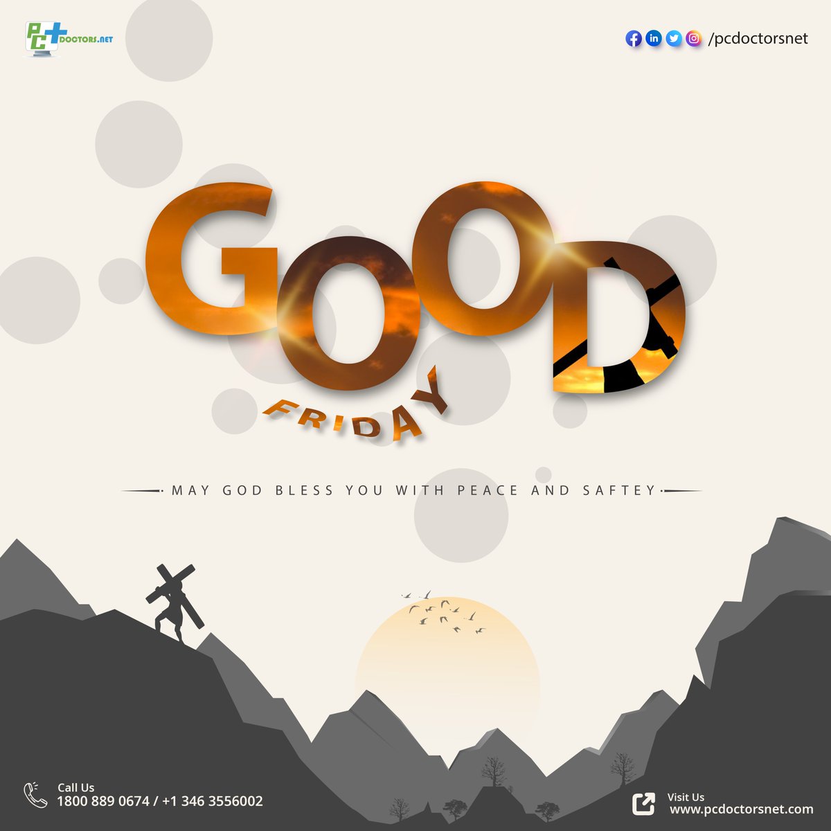 pcdoctorsnet's tweet photo. PC Doctors NET Wishing you a blessed and joyous Good Friday!

#pcdoctorsnet #GoodFriday2023 #JesusChrist #Jesus https://t.co/v2I28dYaRh