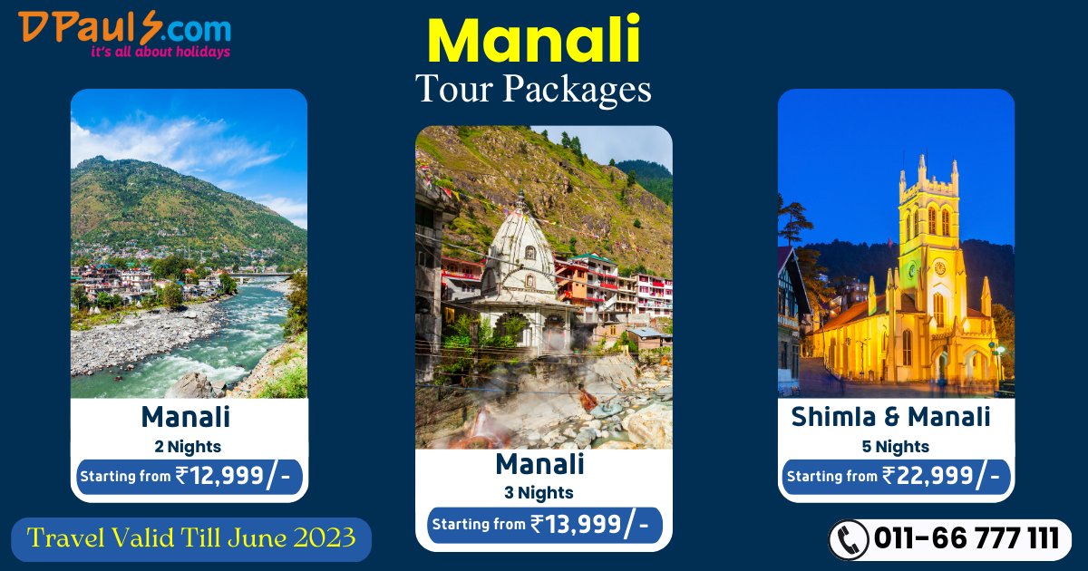 dpauls_travel's tweet photo. Mesmerizing Manali! Packages Starting from Rs. 12999/-
Incl:- Bus Ticket (Ex- Delhi), Stay, Sightseeing, Transfers, Etc.
For details, Call on 011-66777111
#DPauls_Travel #ManaliPackages #ManaliTrip #HimachalPackages #DekhoMyIndia #Hillstation #Honeymoondestination #IndiaPackages https://t.co/u5GqkdE9uR