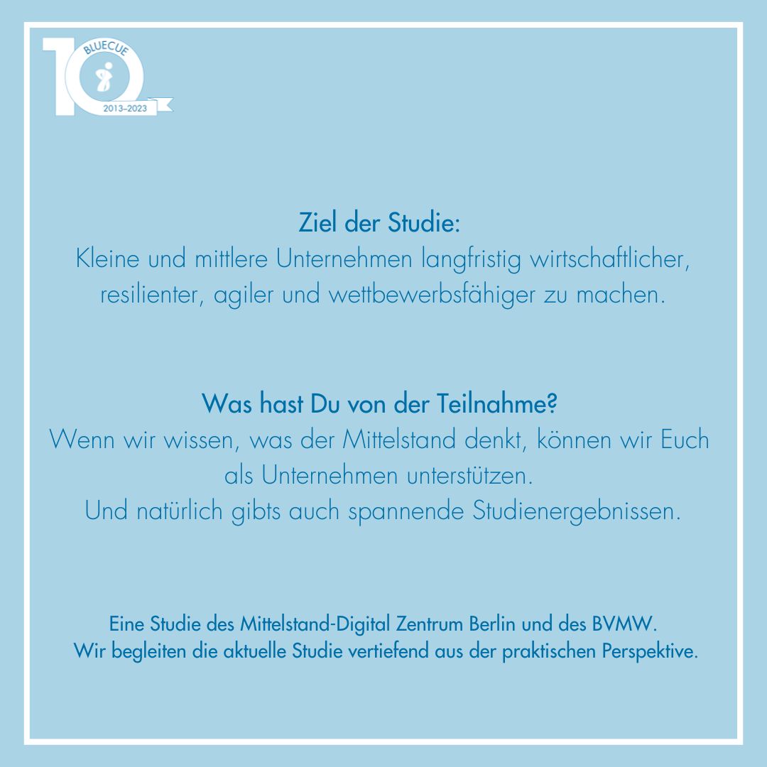 bluecue consulting (@bluecue_de) on Twitter photo Welche Kompetenzen benötigen Mitarbeiter in Unternehmen, um zukünftig erfolgreich zu sein?
Diese Frage soll in einer Studie des <a href="/DigitalZBerlin/">Digitalzentrum Berlin</a> und des <a href="/BVMWeV/">Der Mittelstand. BVMW e.V.</a> bearbeitet werden, die wir aus der praktischen Perspektive begleiten! Nimm jetzt teil!💙
➡️ onestoptesting.digital/testing/index.… Welche Kompetenzen benötigen Mitarbeiter in Unternehmen, um zukünftig erfolgreich zu sein?
Diese Frage soll in einer Studie des <a href="/DigitalZBerlin/">Digitalzentrum Berlin</a> und des <a href="/BVMWeV/">Der Mittelstand. BVMW e.V.</a> bearbeitet werden, die wir aus der praktischen Perspektive begleiten! Nimm jetzt teil!💙
➡️ onestoptesting.digital/testing/index.…