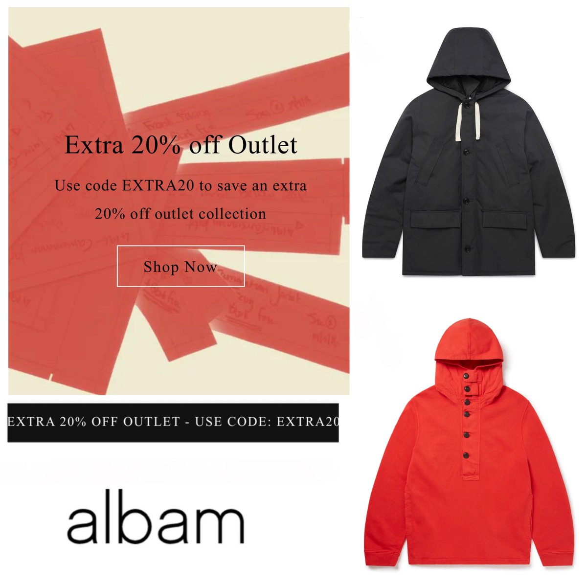 casualsdirect's tweet image. 💥💥 Albam Outlet Sale | Extra 20% off 💥💥

Save an extra 20% off Albam outlet sale items when using discount code: EXTRA20 at the checkouts

#Ad Shop at tinyurl.com/2xpqn5bo 

#albam #sale