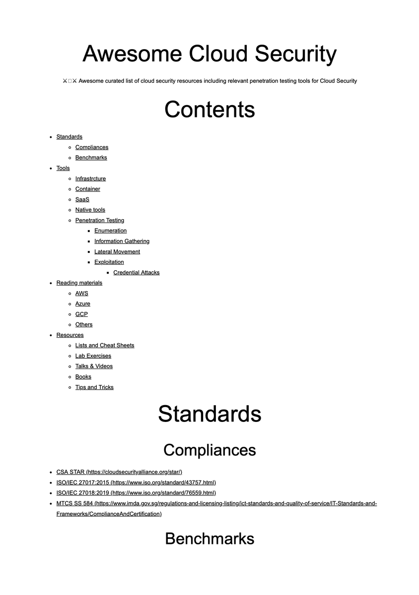 brcyrr's tweet photo. Today I have a suggestion for a great GitHub repo where you can find many resources (books, cheat sheets, talks, videos, lab exercises, and more) on the topic of Cloud Security❗️☺️

Credit &amp; Repo: https://t.co/PfN30rpQmT 

#CyberSec #Cloud #cloudsecurity #Pentesting https://t.co/CwmuD9EJ9X