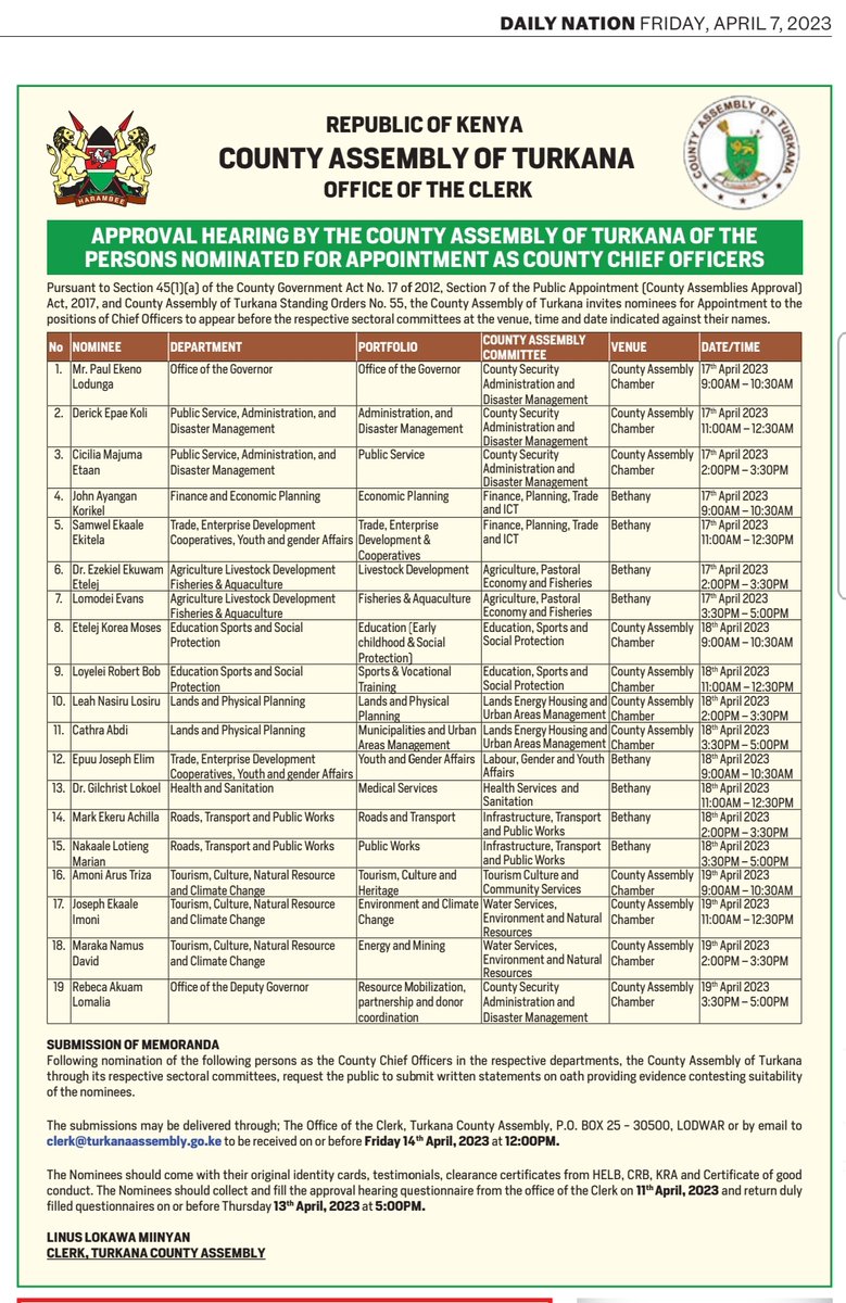 County Assembly of Turkana tweet media