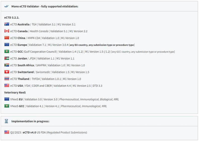 ectdoffice's tweet photo. Prior to filing your #eCTD submissions to #regulatory agencies you should make certain your sequences are technically valid. ✅ Mono eCTD Validator is the fastest multi-regional eCTD validation solution. Listed in CESP, suggested by TGA. Try today!
https://t.co/LL1ZhL68oR https://t.co/wFvo8nzj2O