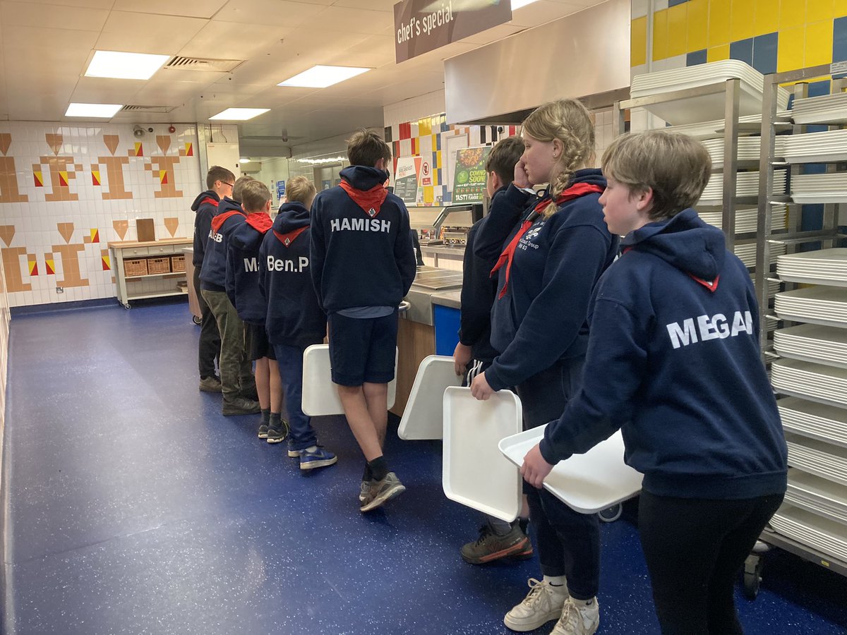 Watchetscouts's tweet photo. Today arrived back into #Portsmouth thanks to @BrittanyFerries . Breakfast at @RoyalNavy #HMSExcellent . End of #NormandyExpedition . @SomersetScouts @MoorsAndCoastal @scouts #RNSeaScouts https://t.co/XJlOcnPeR1