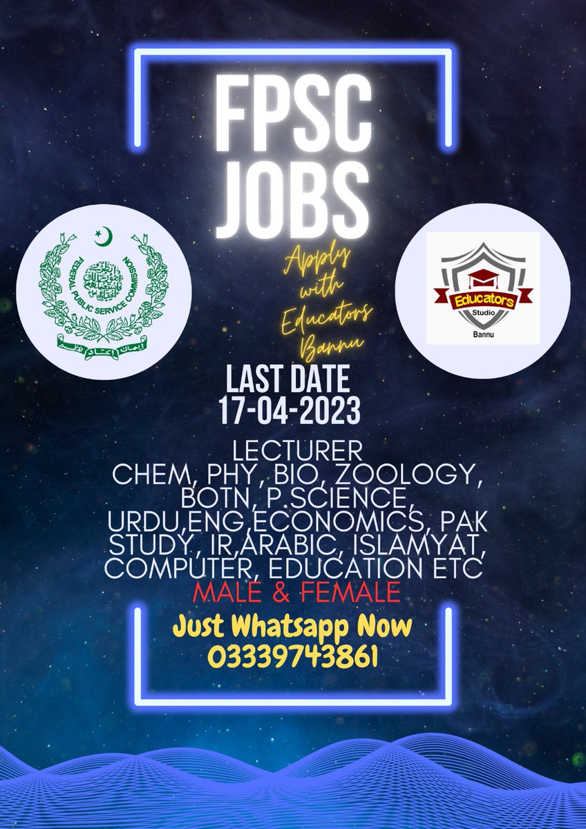 educators99's tweet image. Fpsc apply