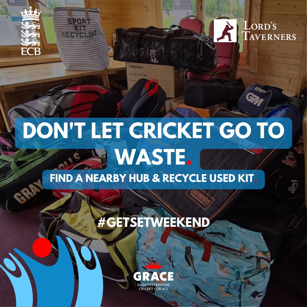 👍You can still donate your old usable kit at one of the 5 Collection Hubs.

<a href="/ChipSodCC/">Chipping Sodbury CC</a>
<a href="/HGCC14/">Haresfield Gladiators CC</a>
<a href="/GoldenHillCC/">Golden Hill Cricket Club</a>
<a href="/hrcc1885/">Hatherley & Reddings</a>
<a href="/NewentCricket/">Newent Cricket Club</a>

🚨Last day donations can be dropped off is Thursday 13 April.

Find out when and where you can drop donations off.

👉 bit.ly/3zBHDsy👈