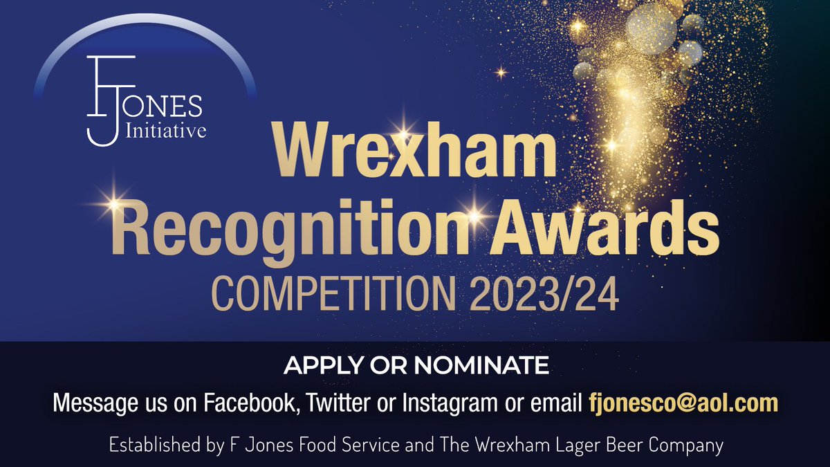 Apply or nominate now!
Categories ⬇️
1.People making a difference or
2. People with a talent or
3.A business succeeding or
4.A business making a difference 
Cash prizes totalling £2000 to be won!
Judges <a href="/sianlloydnews/">sianlloydnews</a> &amp; <a href="/thehumphreyker/">@humphreyker.bsky.social</a> 
<a href="/wrexham/">Wrexham.com</a> #wrexham #fjonesinitiative
