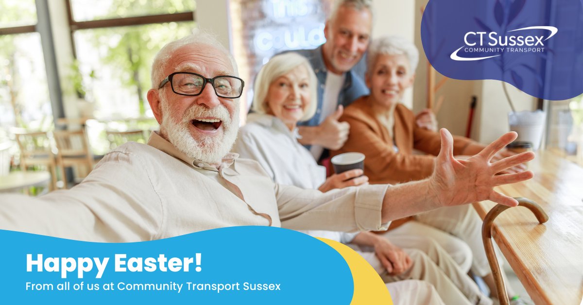 We would like to wish our passengers, community and staff a happy Easter from all of us at Community Transport Sussex! 🐰 🌸 

#easter #community #charity #transport #communitytransport #happyeaster #elderly #disabled #endsocialisolation