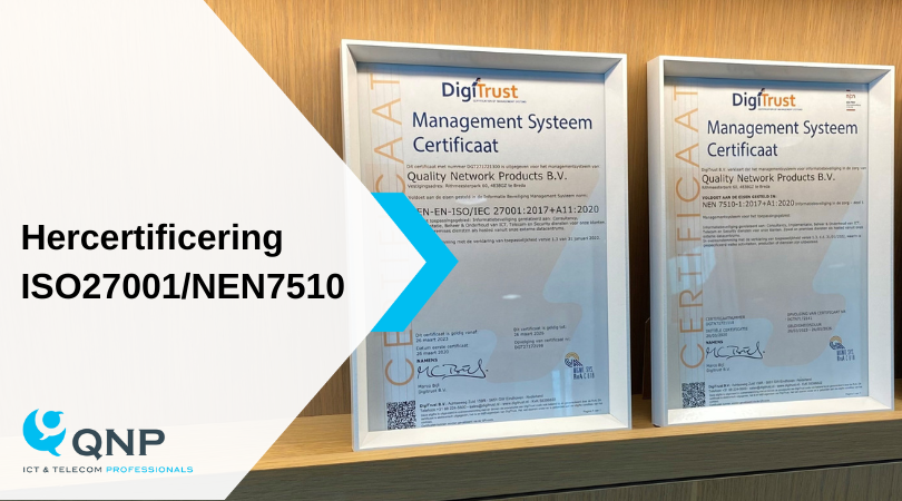 QNPICT's tweet image. Hercertificering ISO27001/NEN7510 weer een feit!
Trots kunnen wij melden dat QNP voor het 4e opeenvolgende jaar gecertificeerd is voor #ISO27001/#NEN7510, de normen als het gaat om #informatiebeveiliging en #privacy van #gezondheidsinformatie!
#hercertificering #ISMS #Digitrust