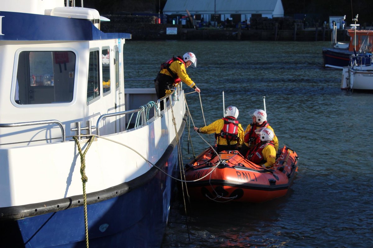 Our volunteer crew took out the inshore lifeboat yesterday evening for some intensive training in the evening sunshine.