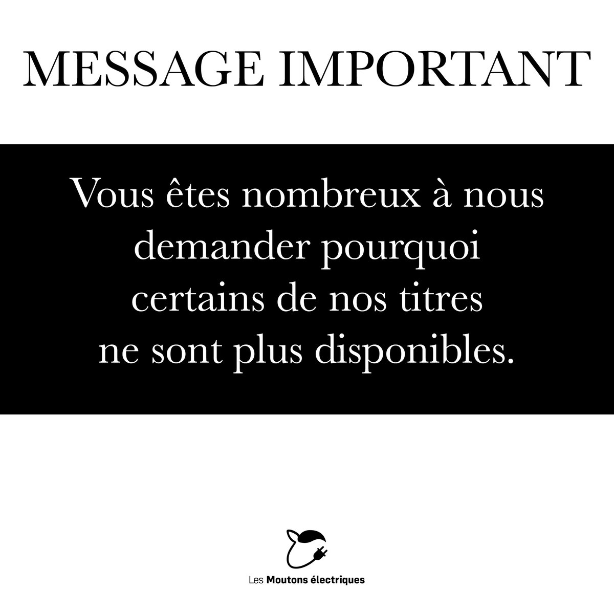 moutonselec's tweet image. ⬇️ MESSAGE IMPORTANT ⬇️

#edition #imaginaire #diffuseur #distributeur #editeur #livre #chainedulivre