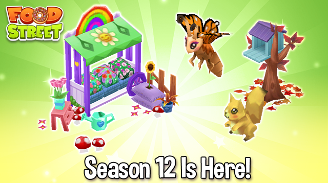 PlayFoodStreet's tweet photo. Enjoy warmer days with your very own Rainbow Garden Party! - Collect Tulips and exchange them for beautiful Spring rewards in Season 12! Play NOW! https://t.co/KV5eXbBbGm