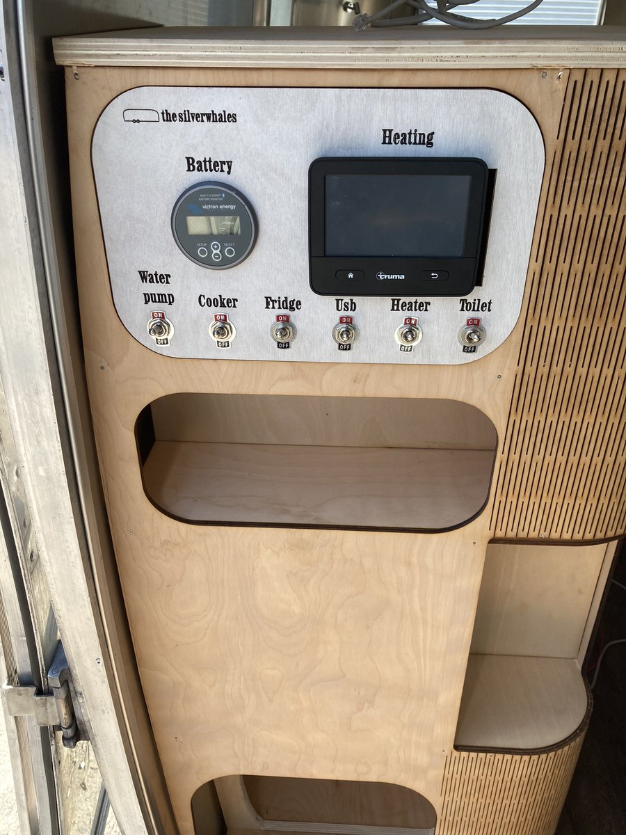madewhitstable's tweet photo. Custom control panel for the airstream fits beautifully into place - phew! 
#airstream #rv #bespoke https://t.co/wCCemsvfal