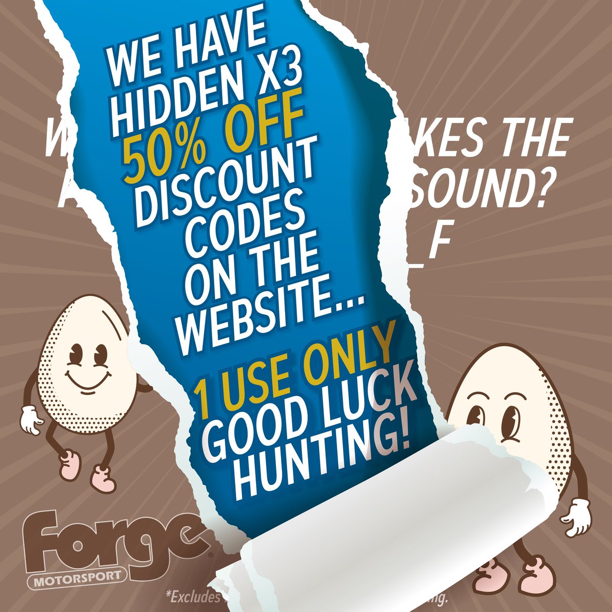 ⏰ ROUND TWO ⏰

Can you answer the question correctly? 👀 

Get 15% off intercoolers, valves, actuators and turbo blankets, or hunt down our hidden 50% OFF discount codes 🤯🤯

Visit the website now 📲

#forgemotorsport