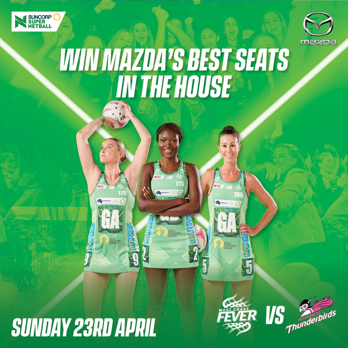 Enter to win Mazda's best seats in the house at our next home game against the Thunderbirds on Sunday 23rd April - you can’t get any closer to the action!

Terms and conditions apply.  

Enter at hubs.la/Q01KtH-R0
