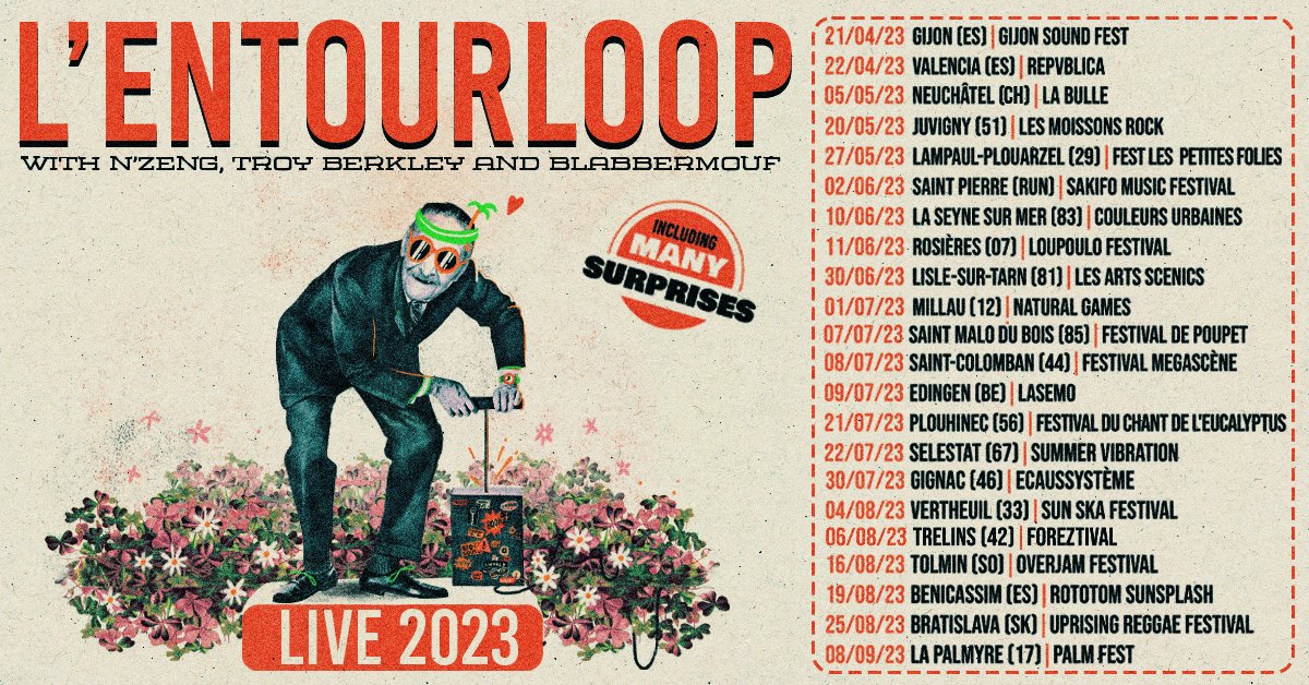 🥁 WE ARE BACK 🥁
Avec les bro N'zeng, Troy Berkley &amp; BlabberMouf La tournée reprend dans 15 jours, au programme : des festivals et de l'inter ! Et on commence par l'Espagne !! 
More to come soon...
👉 bit.ly/BandsintownLNT…