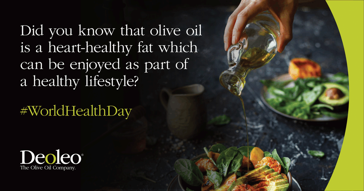 Happy World Health Day! Did you know that olive oil is a heart-healthy fat that can lower the risk of heart disease and chronic illnesses like cancer?

#WorldHealthDay #Deoleo #CaringForWhatCaresForYou