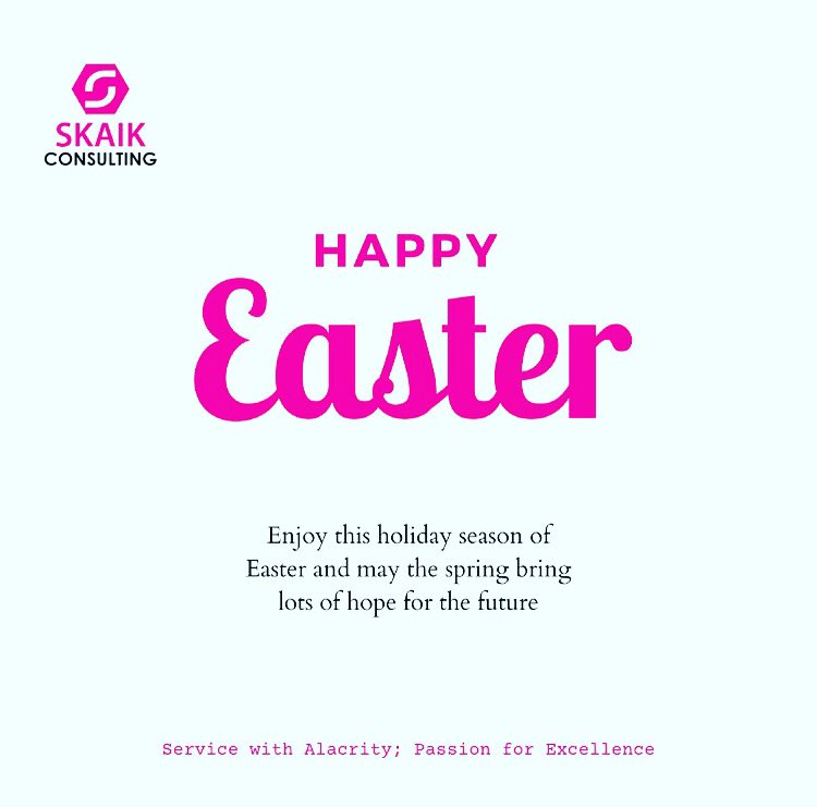 skaikgroup's tweet photo. Happy Easter 

May this season silent every obstacle hindering our progress. For Jesus said “ IT IS FINISHED “ on the cross hence our freedom.

Stay bless and have a wonderful celebration. https://t.co/vUVmwMbe3D