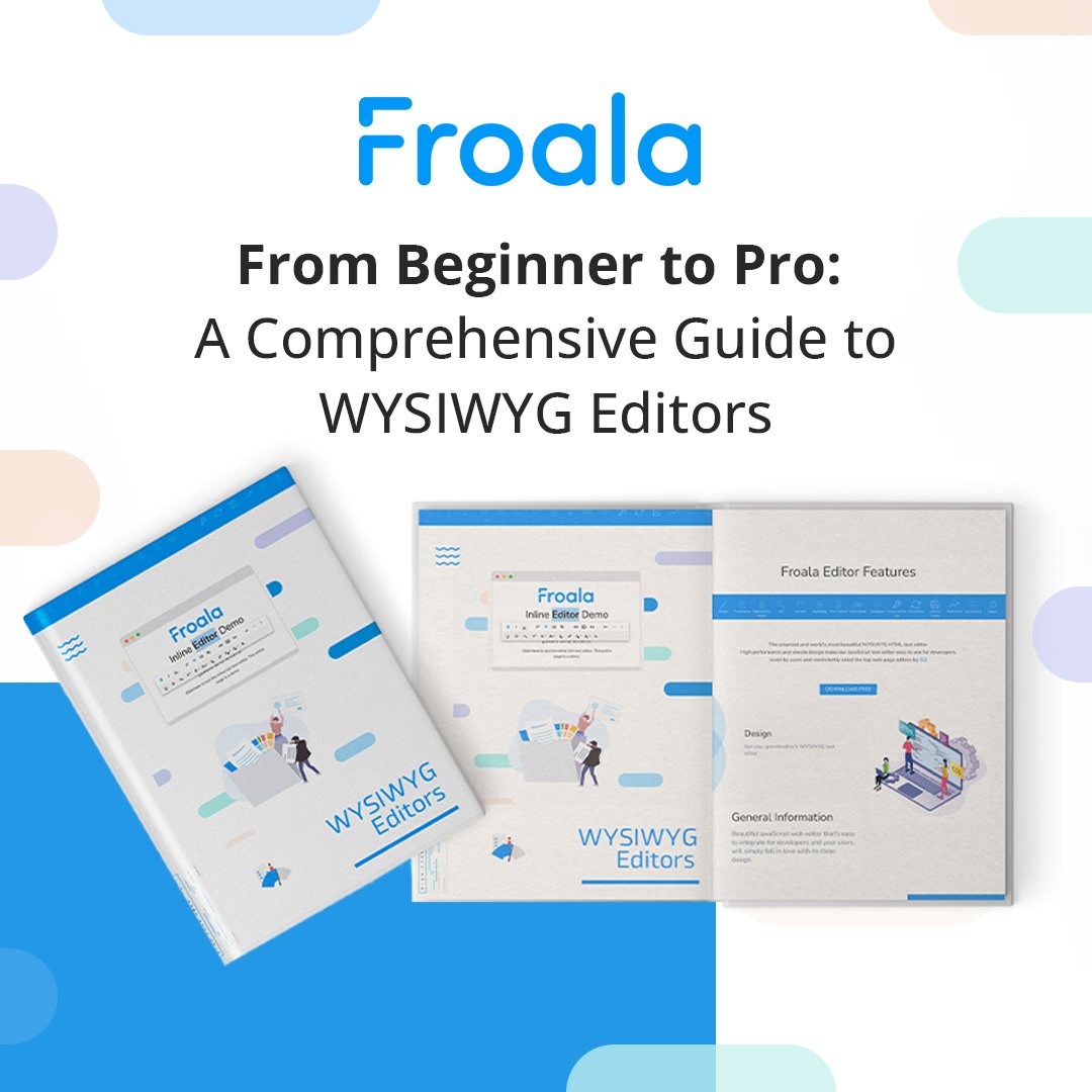 🤔 Have you ever wondered what a #WYSIWYGeditor is? With a WYSIWYG editor, you can easily design and format your content without needing to know any #coding. Check it out now 👉 bit.ly/3M4JOMC

#Froala #HTMLeditor #webdevelopment #HTML #CSS