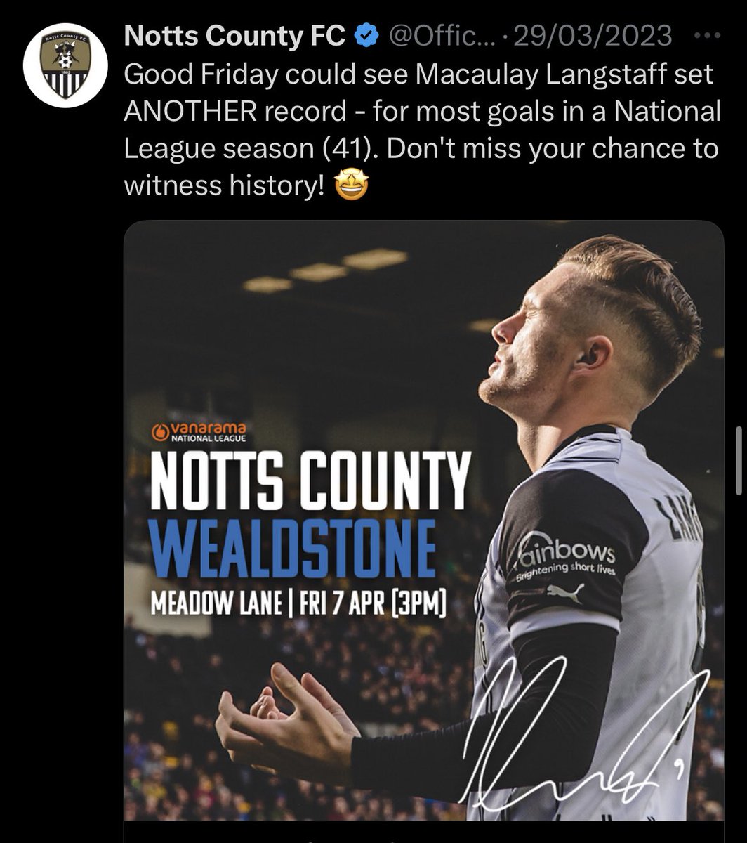 TipsterCharlie's tweet photo. £50 Cash Giveaway 💰 

If Macauley Langstaff scores today to set another record in the #NationalLeague I will give 1 person who RTs &amp; LIKES this tweet £50.

He is currently 1.33 to score

You must complete both steps to be entered.

Goodluck 🫡

Come on National League Haaland 💰 https://t.co/DVQlCdiEYA
