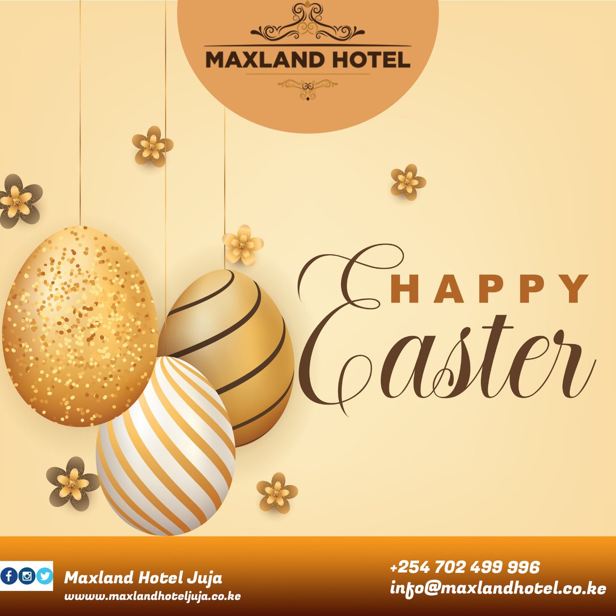 May the Easter bunny bring you lots of joy and laughter this season. We hope you have a wonderful time with your family and friends. Don't forget to check out our special Easter deals.
For Reservations
📧 Email: info@maxlandhotel.co.ke⠀
☎️ Call: 0702 499996
#EasterHolidays2023