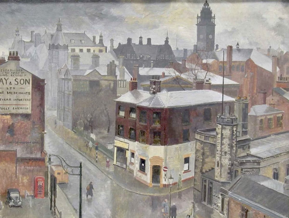 GrimArtGroup's tweet photo. View of Sheffield by Bert Broomhead (b.1921) https://t.co/8YvSyERPBD