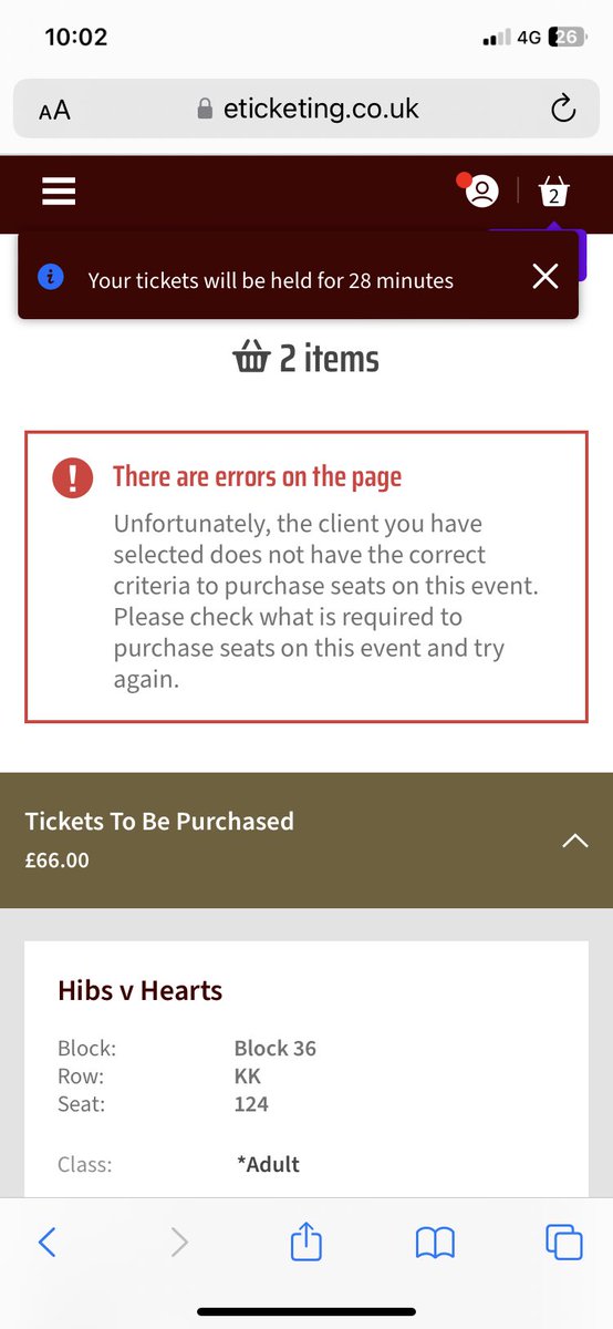 Feeex's tweet photo. @JamTarts hi, it’s not letting me purchase 2 tickets, we have 117 and 107 loyalty points? https://t.co/UTzFbrYkSN