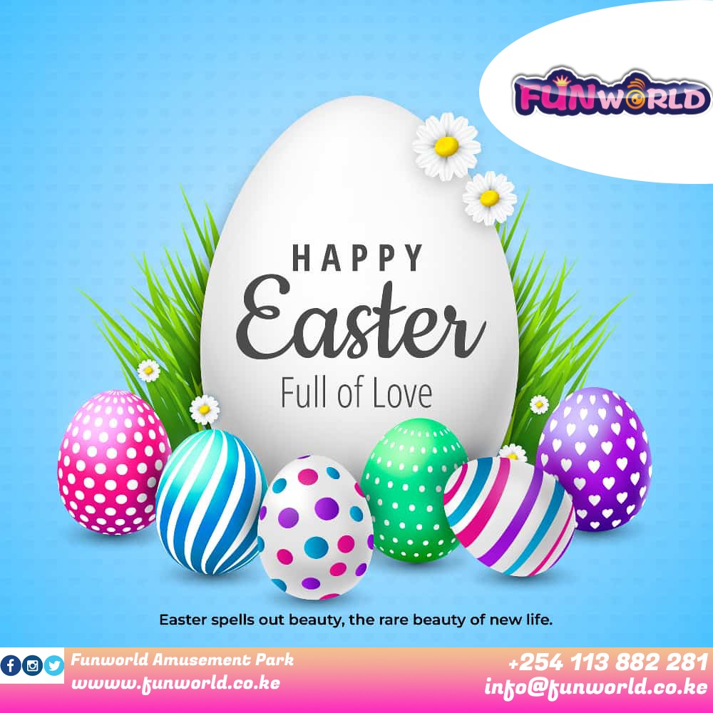 May the Easter bunny bring you lots of joy and laughter this season. We hope you have a wonderful time with your family and friends. Don't forget to check out our special Easter deals.
For Reservations
📧 Email: info@funworld.co.ke⠀
☎️ Call: 0113 882281
#EasterHolidays2023