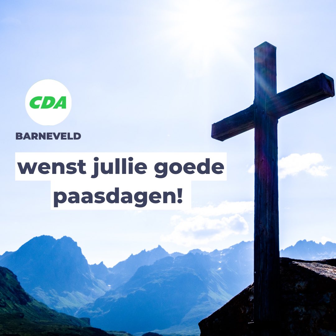 Namens de fractie van CDA Barneveld wensen wij jullie goede paasdagen!