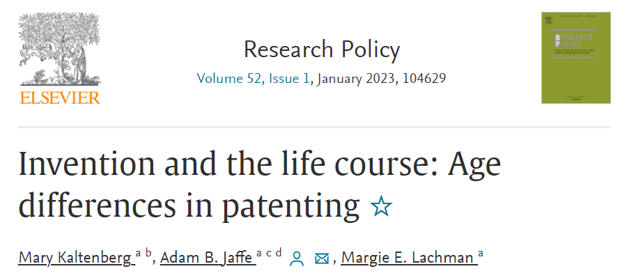 There's a myth that fresh thinking &amp; inventiveness mostly comes from younger people. A recent study  shows inventors get more productive as they age. Older inventors use “crystallised intelligence” - their knowledge/experience of past inventions - to build novel things: