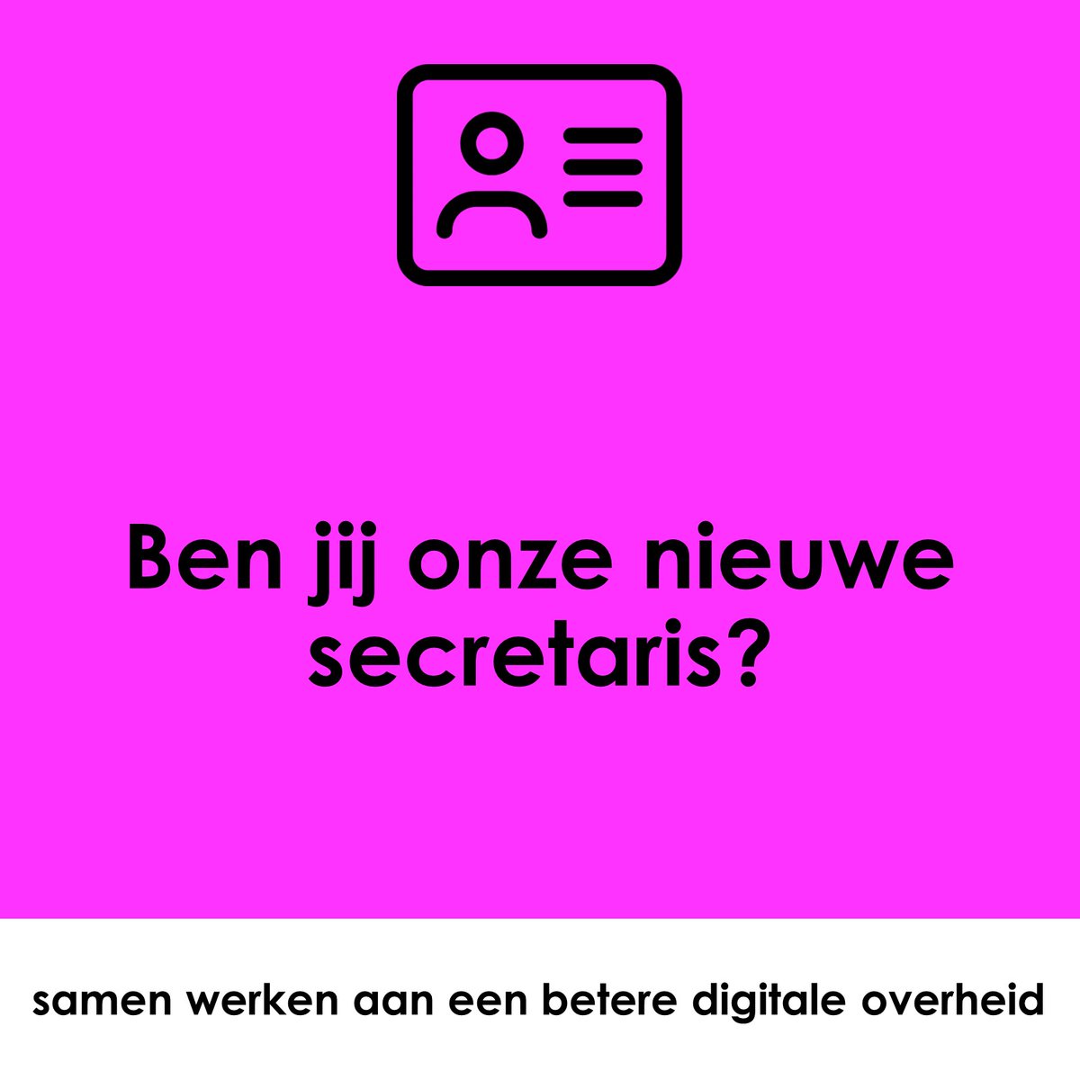 Dé schakel tussen bestuur, directeuren, organisatie en Raad van Toezicht. Die uitdagende rol vervul jij als secretaris bij ICTU.

ictu.nl/werken-bij-voo…

Binnenkort hebben wij meer vacatures. Houd onze posts op LinkedIn in de gaten!

#vacature #secretaris