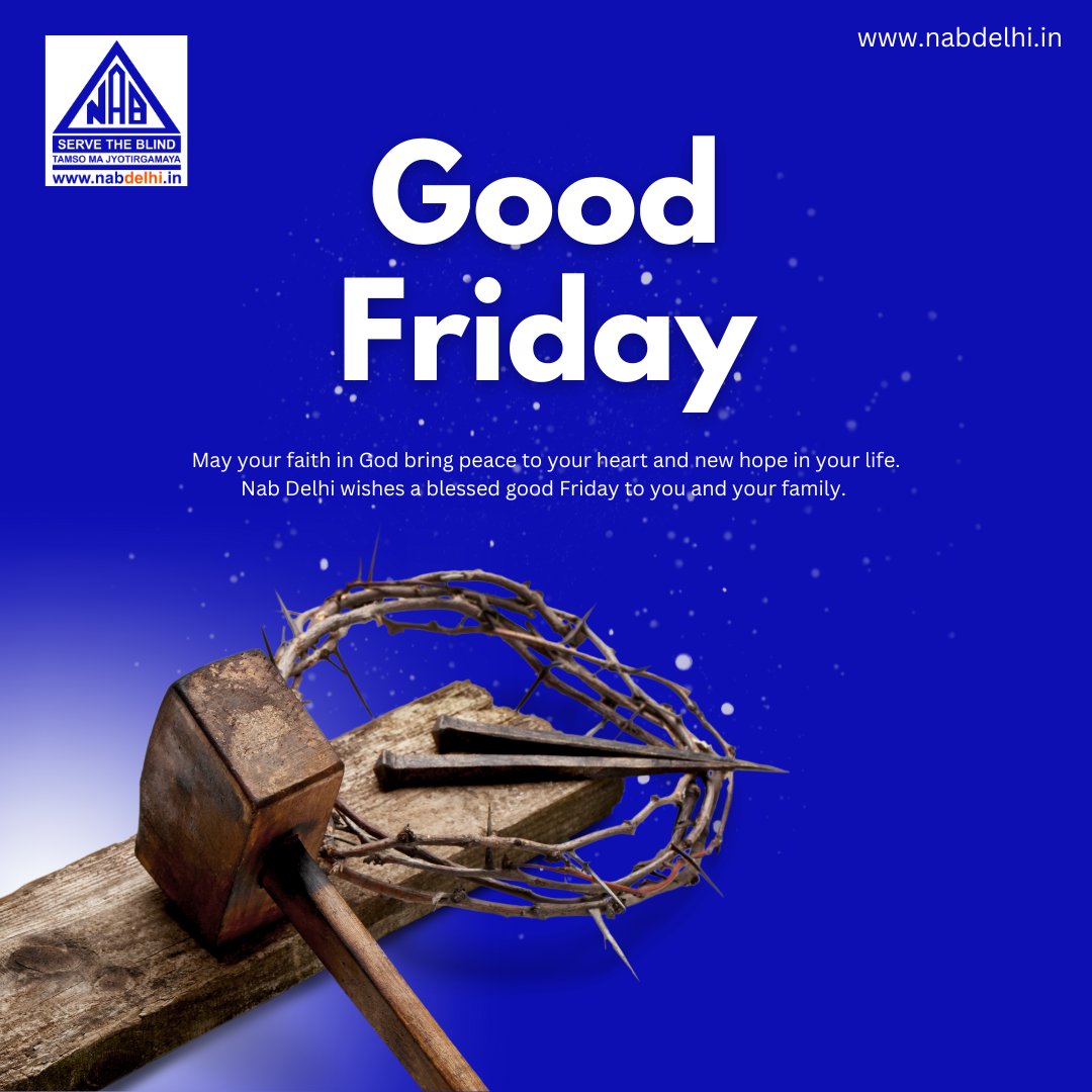 nabdelhionline's tweet photo. May your faith in God bring peace to your heart and new hope in your life.
Nab Delhi wishes a blessed good Friday to you and your family.
.
.
.
#nabd #nabdelhi #GoodFriday2023 #GoodFriday https://t.co/HgdmQyWW1b