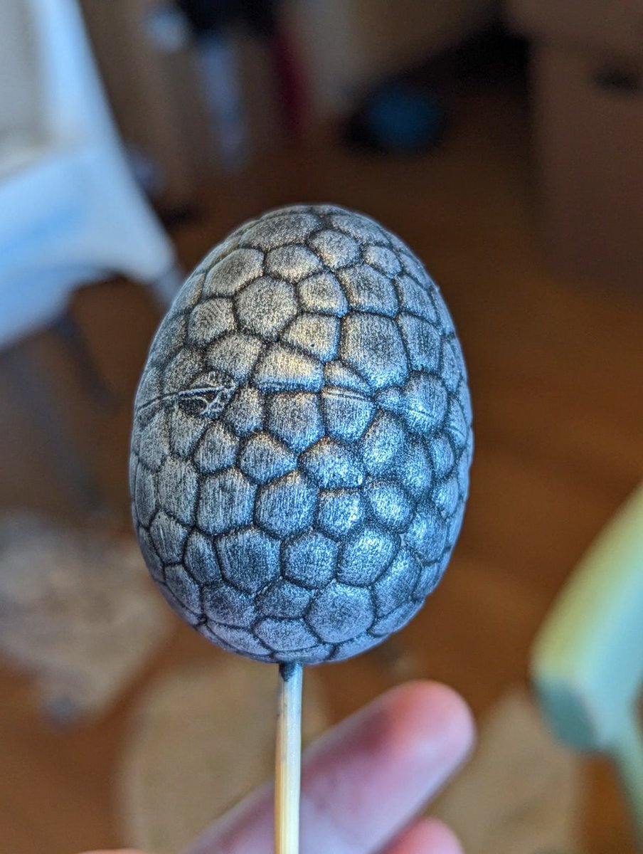Accidental discovery: You can get a nice "dragon egg" texture by exposing a cheapo styrofoam egg to hairdryer for a while. 🤘#crafts #EasterEgg
